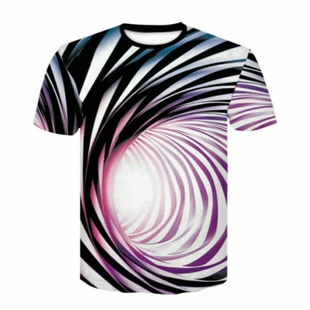 Funny Hypnosis 3D T-Shirt Men Women Colorful Print Casual Short Sleeve Top Super